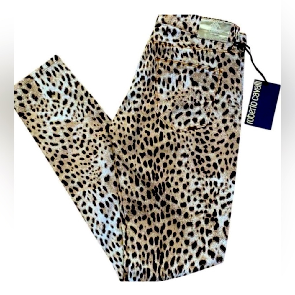Roberto Cavalli leopard Skinny jeans size 46